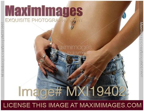 Photo Of Sexy Woman Wearing Low Rise Jeans Stock Image Mxi19402