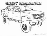 Coloring Pages Truck Chevy Printable Avalanche Boys Sheets Kids Ram Cars Print Chevrolet Trucks Color Dodge Camaro Sheet Site Colouring sketch template