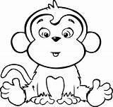 Coloring Pages Monkeys Cute Easy Hard sketch template