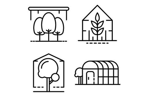 greenhouse icons set outline style icon set outline resume