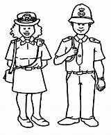Police Coloring Pages Station Uniform Getcolorings sketch template