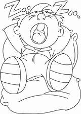 Coloring Sleeping Pages Kids sketch template