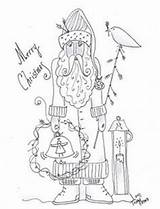 Primitive Coloring Pages Print Hole Mouse Patterns Getcolorings Christmas Pattern Stitchery Getdrawings Santa Drawing sketch template
