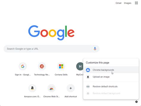 set  custom picture  chrome  tab page background