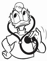 Duck Donald Coloring Pages Doctor Disney Kids Clipart Clip Printable Cliparts Cartoon Cute Gif Library Character Disneyclips Popular sketch template
