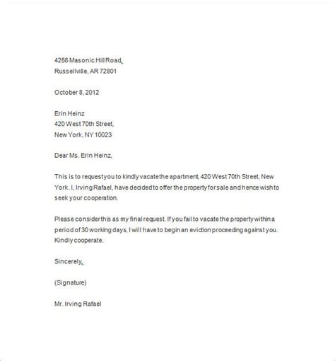 pin  eviction notice  eviction letter templates  sample