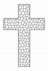 Cross Coloring Pages Printable Crosses Easter Color Sheets Adult Mosaic Christian Glass Stained Kids Books Print Sheet Crafts Patterns Bible sketch template