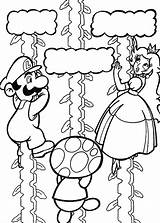 Peach Princess Toad Coloring Mario Bros Pages Super sketch template