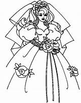 Coloring Barbie Pages Wedding Bride Dress Kids Drawings Summer Comments sketch template