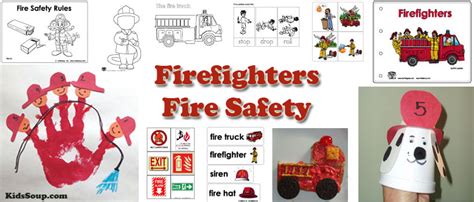 firefighter  fire safety activities lessons  crafts kidssoup
