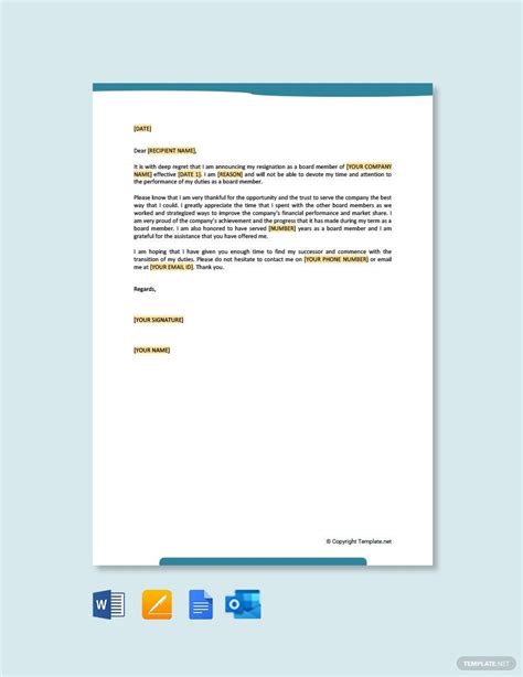 formal resignation letter templates documents design