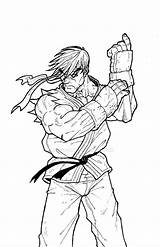 Ryu Evil Akuma sketch template