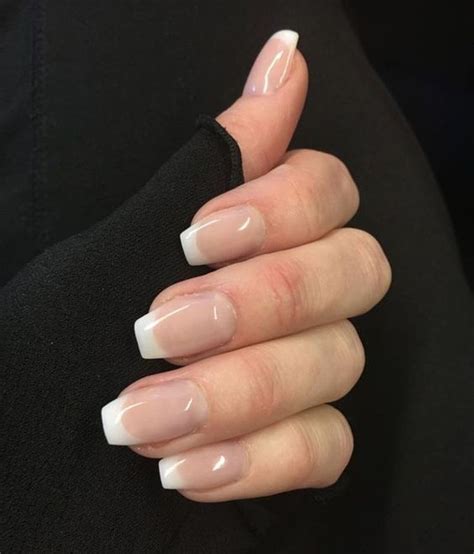 perfectly shape  coffin nails   french tip nail