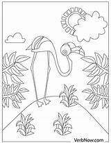 Verbnow Flamingos sketch template