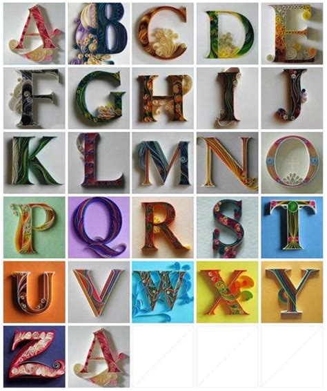 alphabet quilling patterns  printable quilling quilling quilled