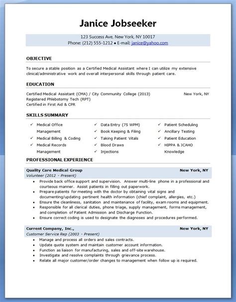 writing medical resistant resume  samples medical assistant