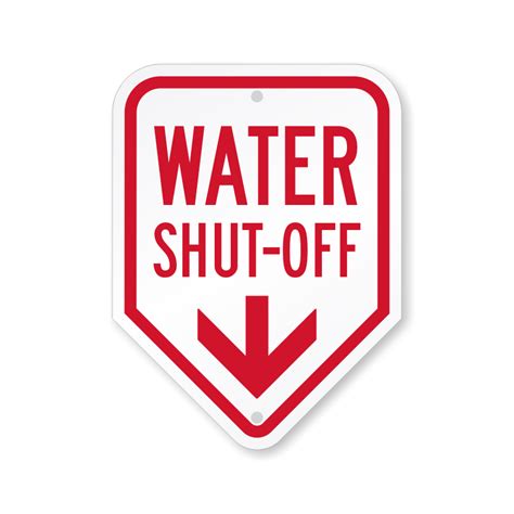 water shut    arrow sign sku