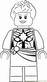 Lego Coloring Marvel Captain Pages Danvers Carol Aka Coloringpages101 Printable sketch template
