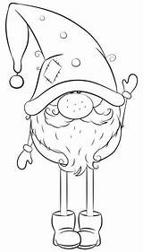 Gnome Coloring Pages Christmas Drawn Then Perfect After Year Time sketch template