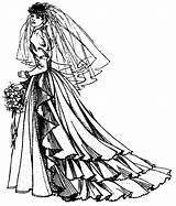 Clipart Groom Bride Library Wedding Dresses Vintage sketch template