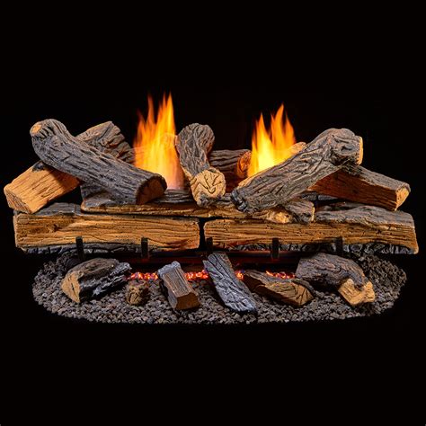 duluth forge ventless natural gas log set   split red oak manual control factory buys