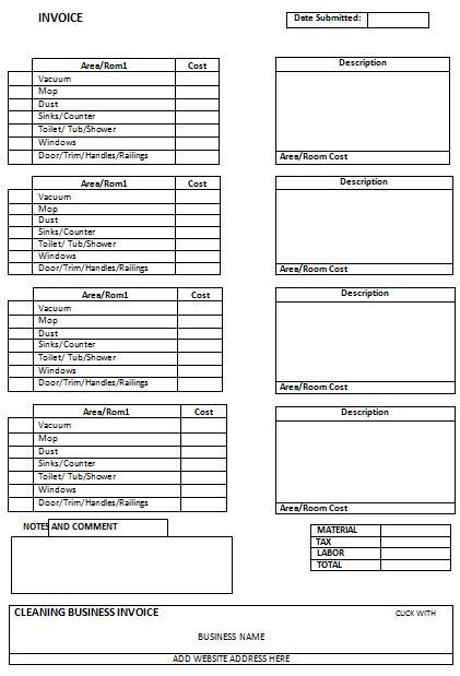 invoice template cleaning  templates  pinterest