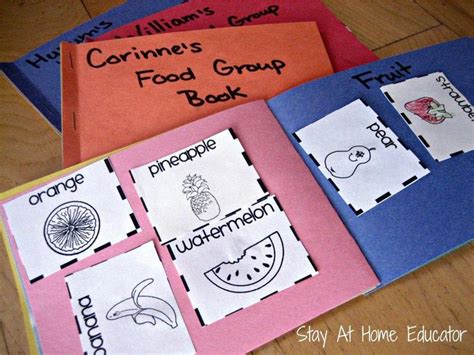 food group sorting book stay  home educator group meals