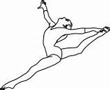 Gymnastics Cartwheel Coloring Drawing Template Clipart Pages sketch template