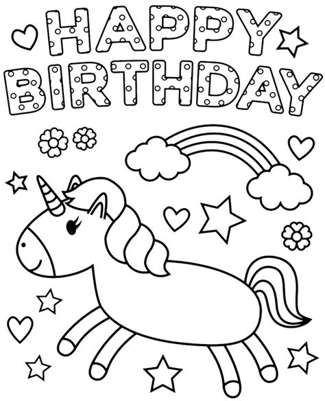 happy birthday coloring page  kids topcoloringpagesnet