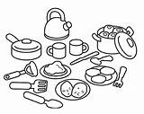 Cozinha Koken Keuken Ustensiles Utensilios Ustensile Coloriages Kochen Kuche Animaatjes Ausmalbilder Kookset Coloriageetdessins Malvorlagen Kleurplatenwereld sketch template