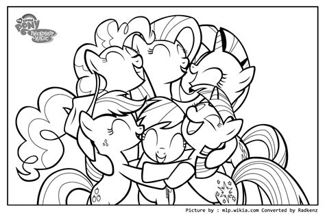 radkenz artworks gallery   pony big hug coloring page