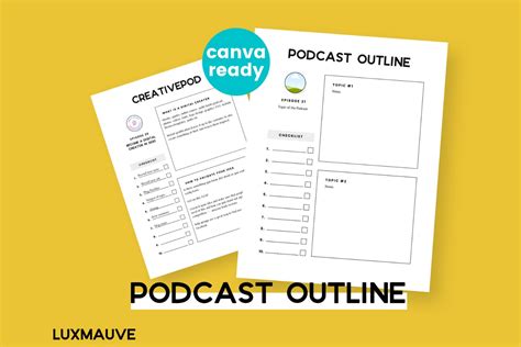 podcast outline canva template  canva templates design bundles
