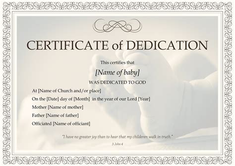 baby dedication certificate template  mac boy  girl instant