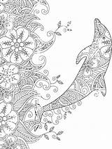 Dolphin Zentangle Bright sketch template