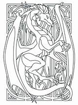 Keltische Letters Mycoloring Vitral Drachen Piro Patronen Bastelarbeiten Roald Brujas Dahl Malvorlagen Heraldry Gilded sketch template