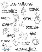 Spanish Coloring Pages Worksheets Colors Numbers Words Preschool Kindergarten Color Kids Printable Worksheet Learning Colores Los Number Sheets Elementary Books sketch template