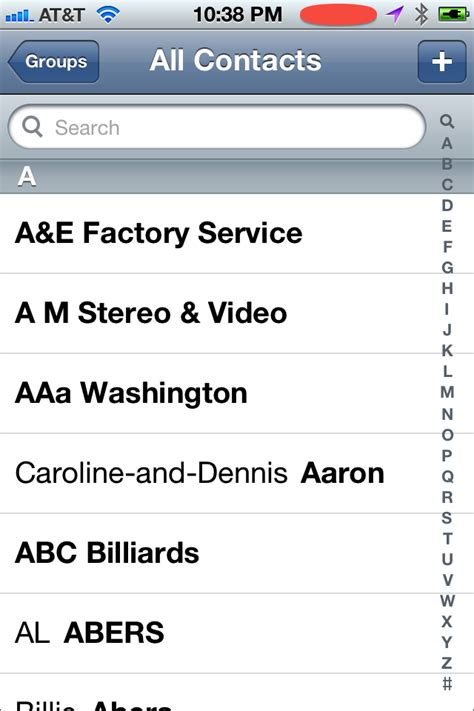 quickly jump   top   iphone contact list sound support