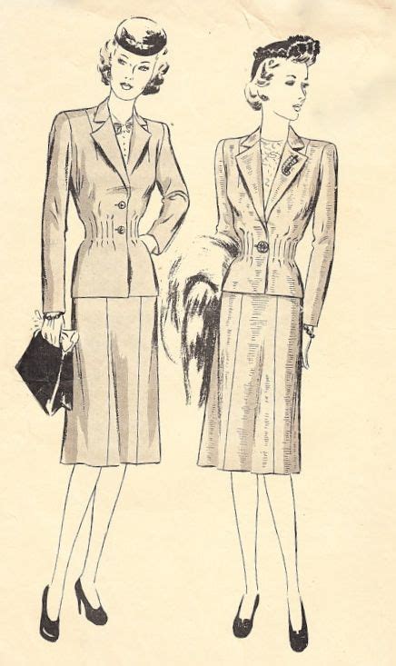 Pin By 1930s 1940s Women S Fashion On 1940s Suits Wwii Fashion 1940s