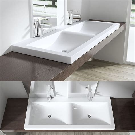 mm large bathroom  mounted sink   tap holes