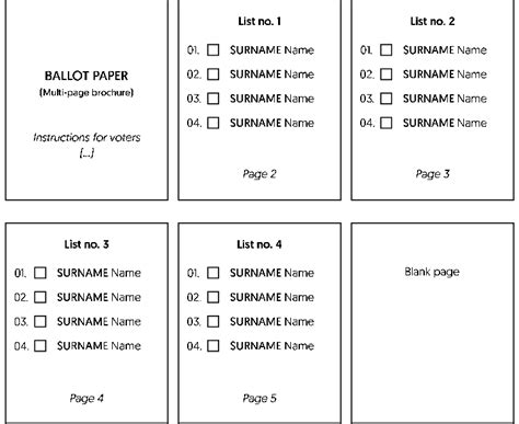 ballot paper template  format   booklet   title page