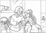 Grandma Colouring Knitting Coloring Pages Grandparents Oma Visit Breien Grandmother Family Color Kids Village Activity Children Kleurplaat Met Activityvillage Explore sketch template