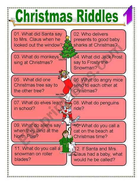 christmas riddles printable worksheets riddles blog