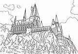Hogwarts Express Coloring Sketch Castle Pages Template sketch template