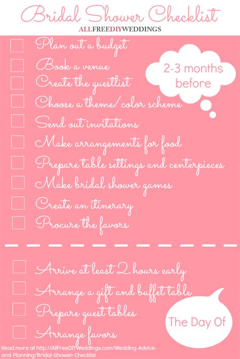 bridal shower checklist