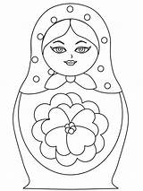 Doll Russian Matryoshka Drawing Dolls Nesting Coloring Pages Color Colouring Outline Template Printable Sheets Templates Russia Coloriage Stencil Matrioska Vector sketch template
