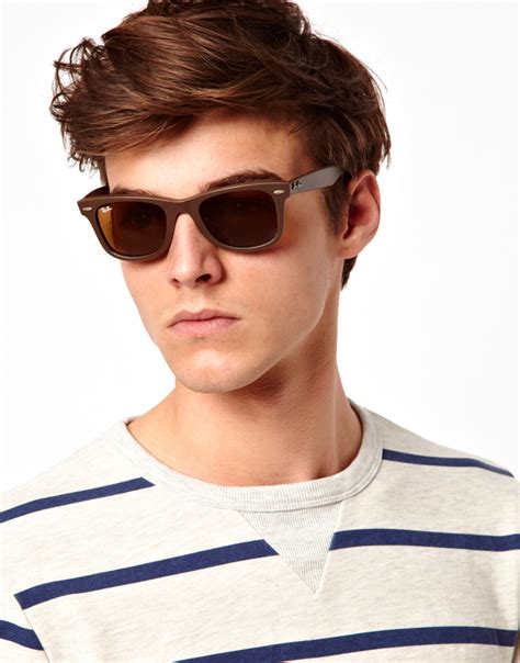 ray ban wayfarer sunglasses in brown for men lyst