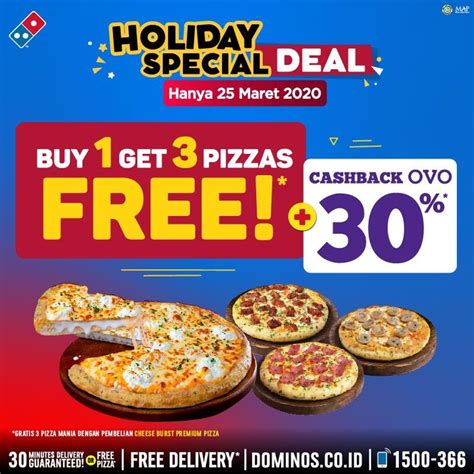 promo dominos pizza beli  gratis  periode  maret  scanharga