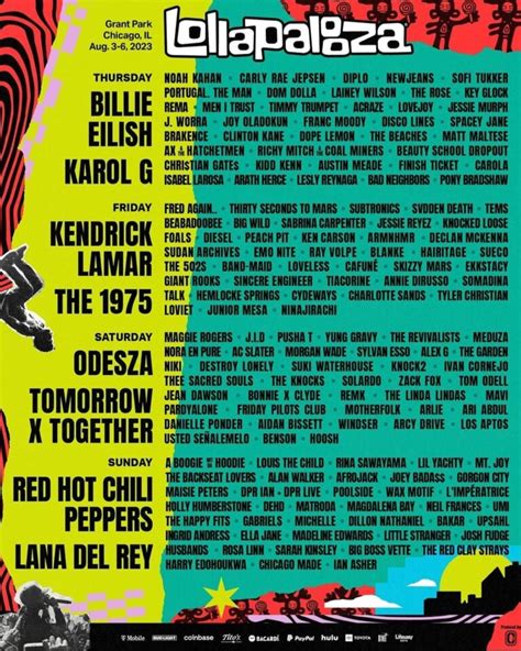 lollapalooza reveals daily lineup   festival electronic midwest