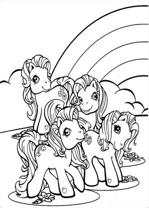 ponies  rainbow coloring pages hellokidscom