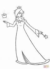 Rosalina Mario Coloring Bros Pages Super Printable Princess Drawing Print Sketch Toad Pdf Paper Coloringhome Only sketch template